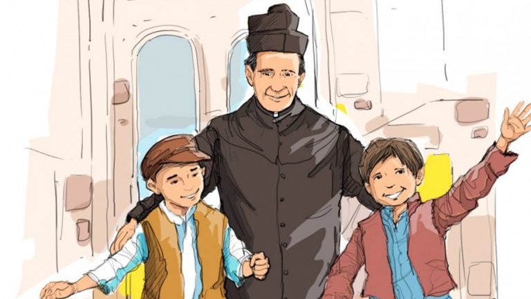 San Juan Bosco con niños